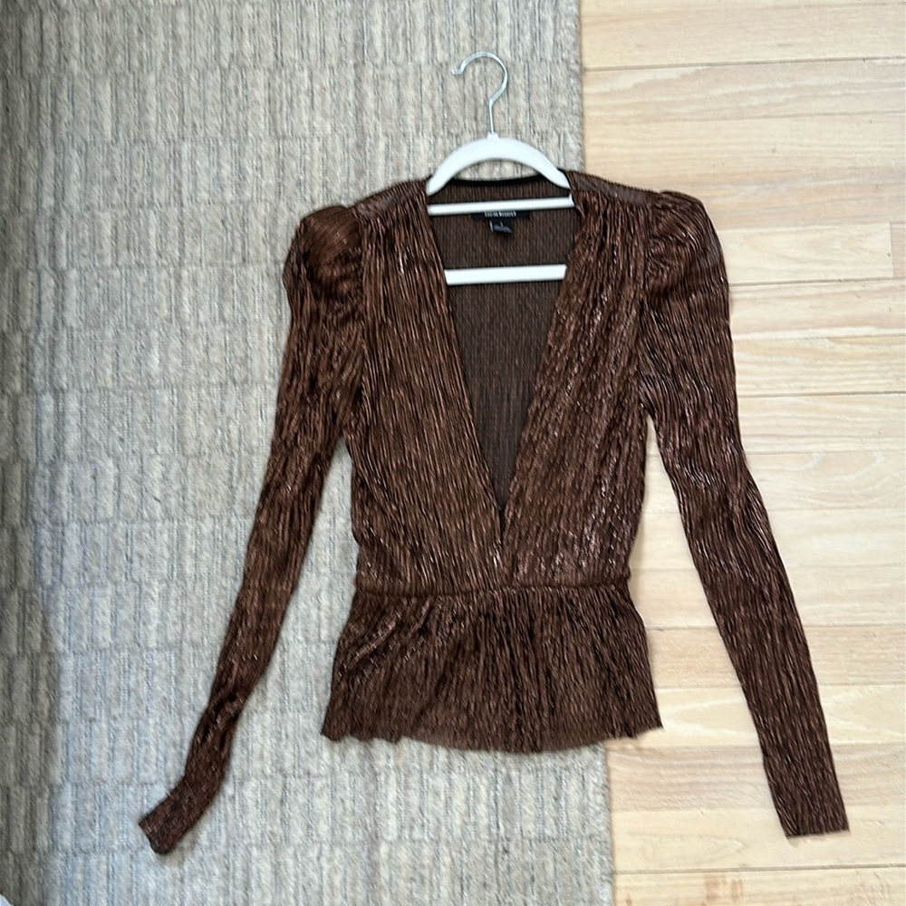 Sabina Musayev Deep V Long Sleeve Top